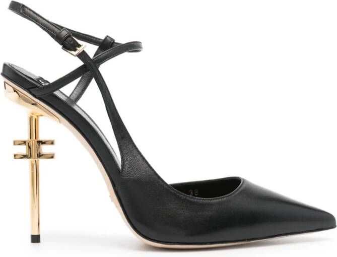 Elisabetta Franchi Leren pumps Zwart