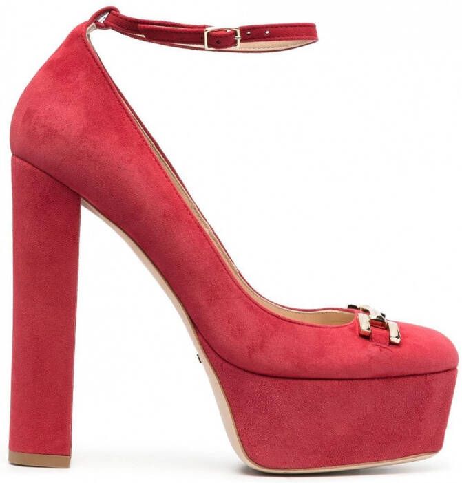 Elisabetta Franchi Mary Jane pumps met plateauzool Rood