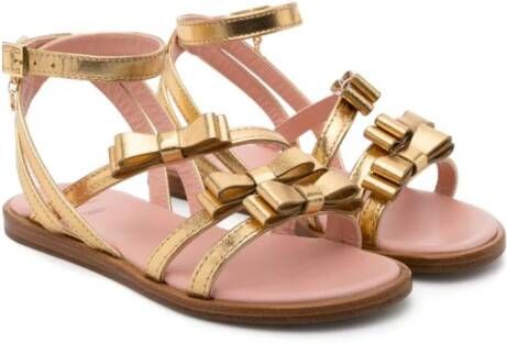 Elisabetta Franchi La Mia Bambina Sandalen met strik Goud