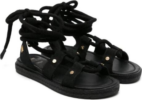 Elisabetta Franchi La Mia Bambina Suède sandalen Zwart