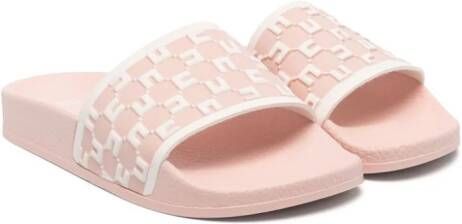 Elisabetta Franchi La Mia Bambina Slippers met logo-reliëf Roze