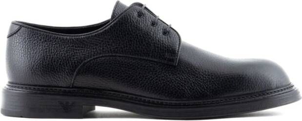 Emporio Armani Leren derby schoenen Zwart