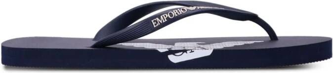 Emporio Armani Teenslippers met logoprint Zwart