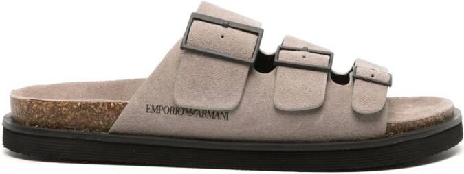 Emporio Armani Sandalen met logo-reliëf Grijs