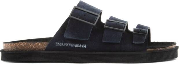 Emporio Armani Sandalen met logo-reliëf Zwart