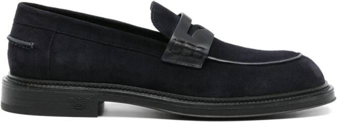 Emporio Armani Suède loafers Blauw