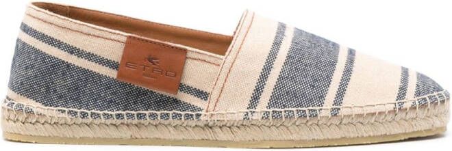 ETRO Gestreepte canvas espadrilles Blauw