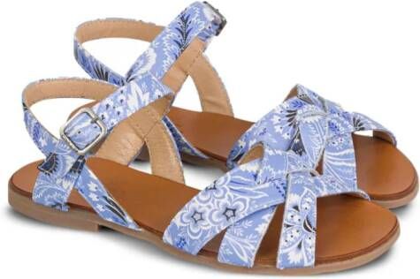 ETRO KIDS Sandalen met paisley-print Blauw