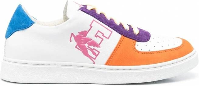 ETRO Low-top sneakers met colourblocking Oranje