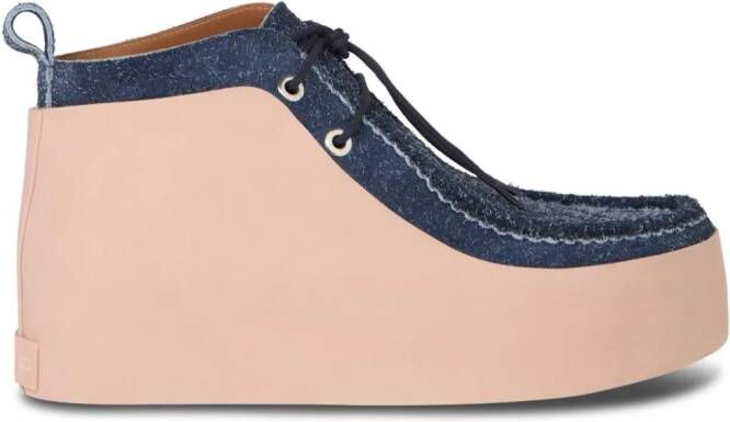 ETRO Suède derby schoenen met vlakken Blauw