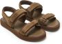 12 STOREEZ Suède sandalen met dubbele bandjes Bruin - Thumbnail 2