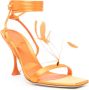 3juin Kimi sandalen met veren Oranje - Thumbnail 2