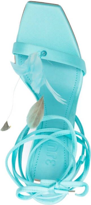 3juin Kimi sandalen met veren detail Blauw