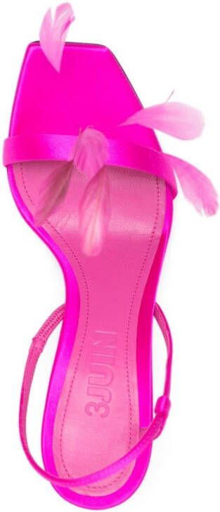 3juin Kimi sandalen met veren detail Roze