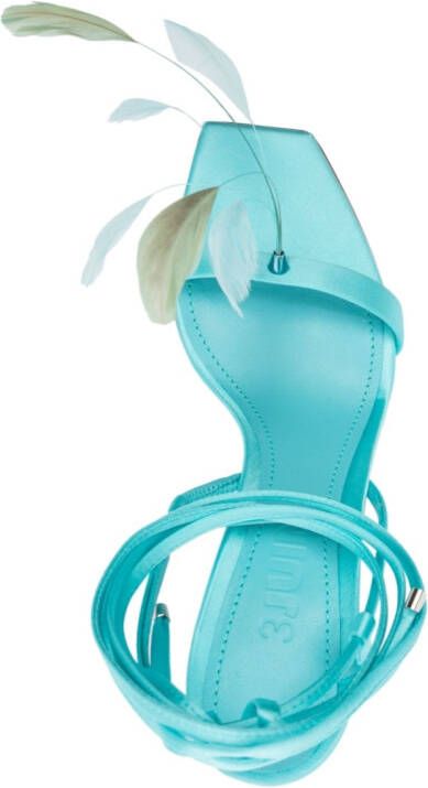 3juin Kimi sandalen verfraaid met veren Blauw