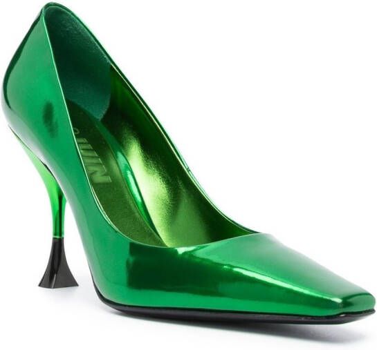 3juin Pumps met vierkante afwerking Groen