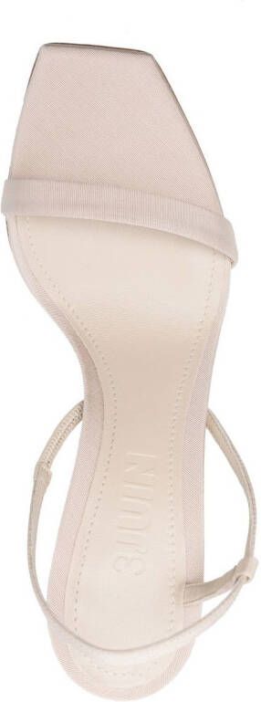 3juin Sandalen met bewerkte hak Beige