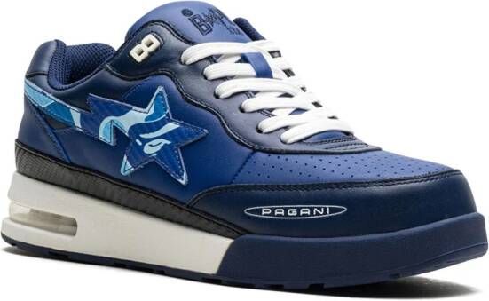 A BATHING APE x Pagani Roadsta "Navy ABC Camo" sneakers Blauw