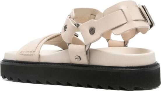 Acne Studios Leren sandalen met gesp Beige