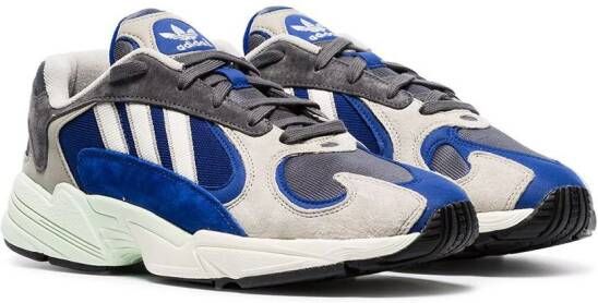 adidas grijs blauwe Yung 1 sneakers van leer en suede