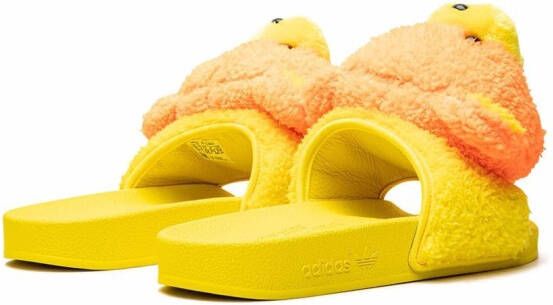 Adidas x Jeremy Scott slippers met teddybeer Geel Schoenen