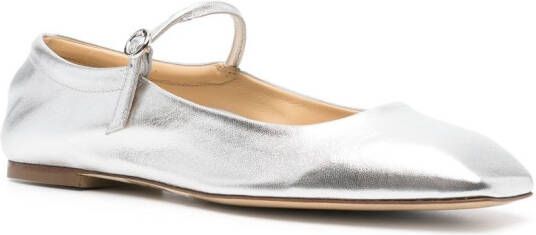 Aeyde Aline Babies metallic ballerina's Zilver