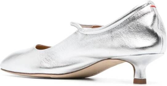 Aeyde Ines leren ballerina's Zilver