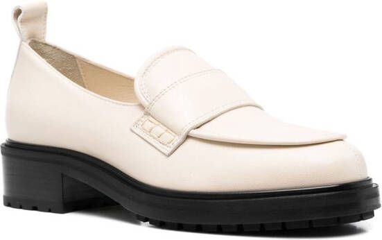 Aeyde Ruth loafers met chunky hak Beige