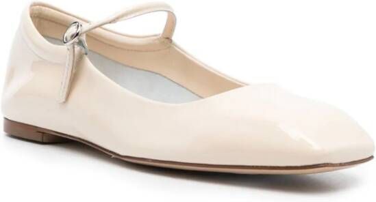 Aeyde Uma ballerina's met vierkante neus Beige