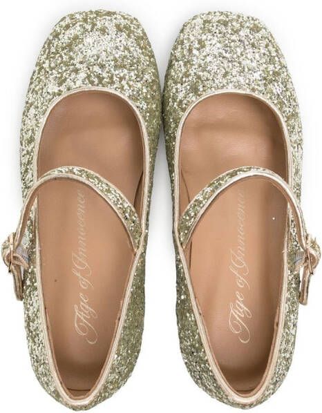 Age of Innocence Agnese ballerina's verfraaid met glitters Goud