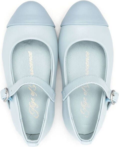 Age of Innocence Ballerina's met leren zool Blauw