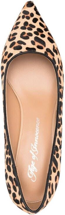 Age of Innocence Jacqueline pumps met luipaardprint Beige