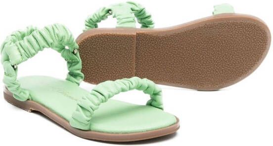 Age of Innocence Kyle leren sandalen met ruches Groen