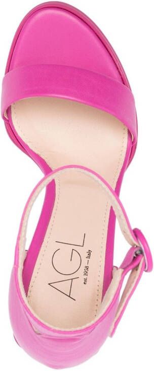 AGL Janis 110mm leather sandals Roze