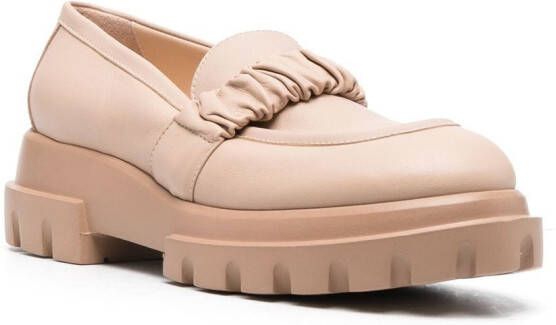 AGL Leren loafers Beige