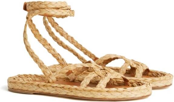 Alanui A Love Letter To India geweven sandalen Beige