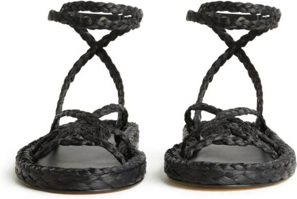 Alanui A Love Letter To India leren sandalen Zwart