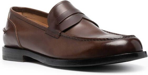 Alberto Fasciani Leren loafers Bruin