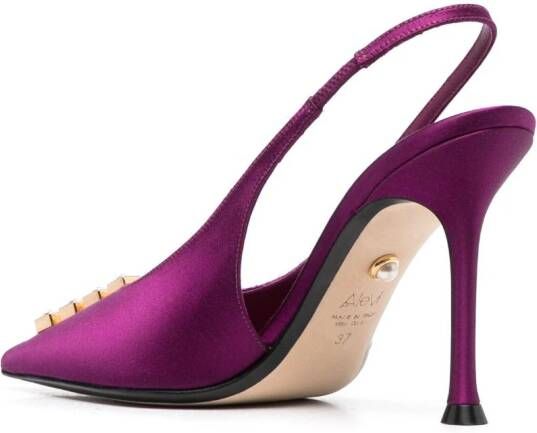 Alevì Satijnen slingback pumps Paars