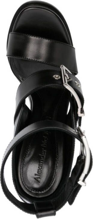 Alexander McQueen 125 mm leren sandalen Zwart