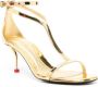 Alexander McQueen T-Bar leren sandalen Goud - Thumbnail 2