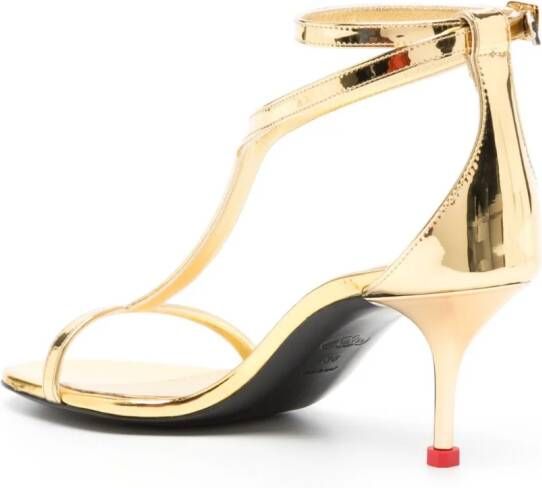 Alexander McQueen T-Bar leren sandalen Goud