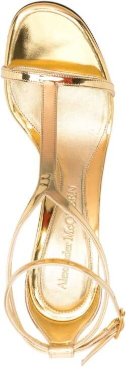 Alexander McQueen T-Bar leren sandalen Goud