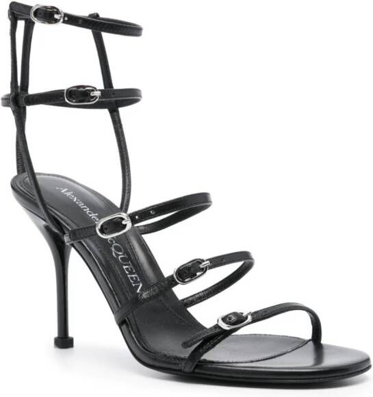 Alexander McQueen Leren sandalen Zwart