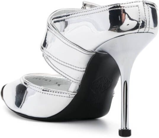 Alexander McQueen Metallic muiltjes Zilver