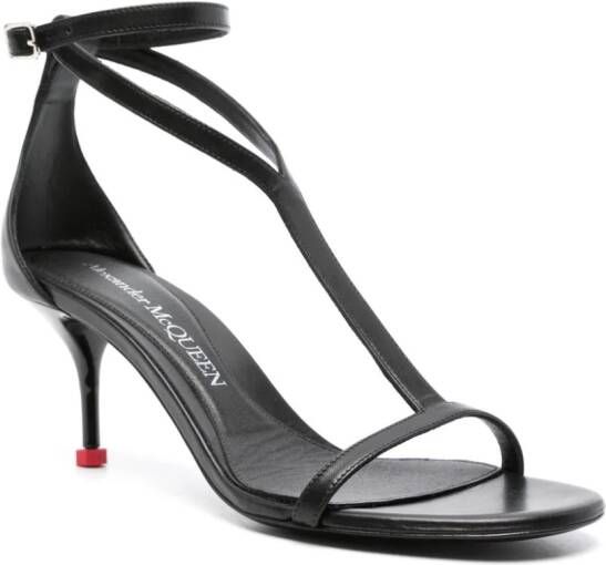 Alexander McQueen Harness leren sandalen 70 mm Zwart