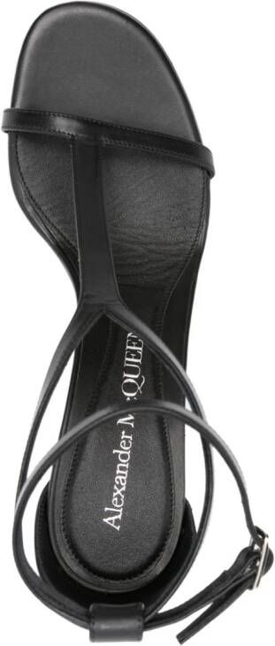 Alexander McQueen Harness leren sandalen 70 mm Zwart