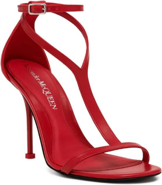 Alexander McQueen Harness leren sandalen Rood