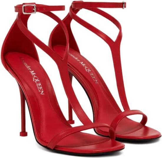 Alexander McQueen Harness leren sandalen Rood