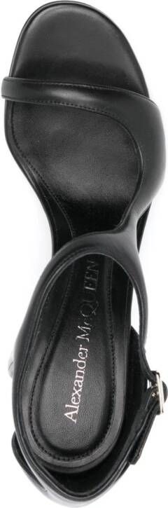 Alexander McQueen Harness leren sandalen 90 mm Zwart